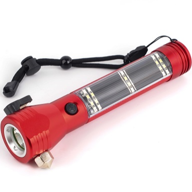 Waterproof Car Emergency Escape Rescue Self Defense Solar Torch Light USB Rechargeable Solar Powered Led Flashlight With Magnet